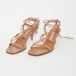 Emme Parsons Festa Heel | nude Leather Strappy Sandals | Designer Heels 37.5